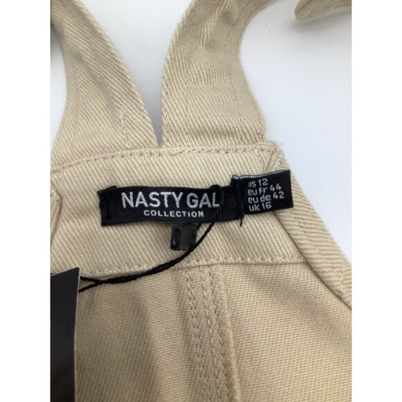 Nasty Gal Womens Carpenter Twill Straight Leg‎ Dungarees Overalls Size 12 NWT - Picture 5 of 8